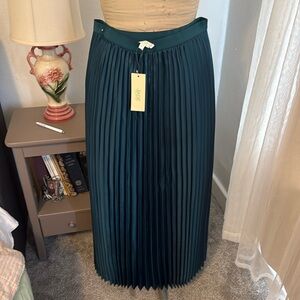 Jade Maxi Skirt in Deep Teal Pleats